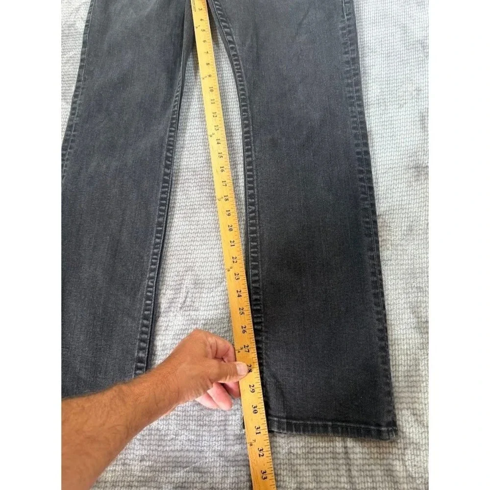 True Religion Geno Slim‎ Straight Jeans Mens Black Denim Horseshoe Pocket 33X31